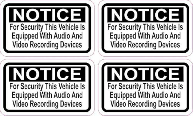 StickerTalk Notice Audio and Video Recording Vinyl Stickers, 2.5 inches by 1.5 inches - Image 1